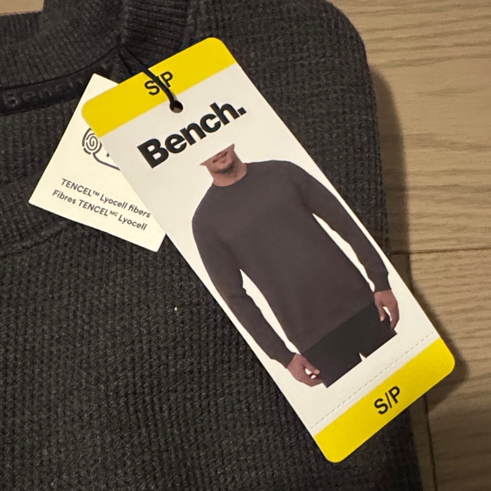 Bonded Waffle Fleece Lined Thermal Crewneck - Dark Grey - Small - Picture 5 of 5
